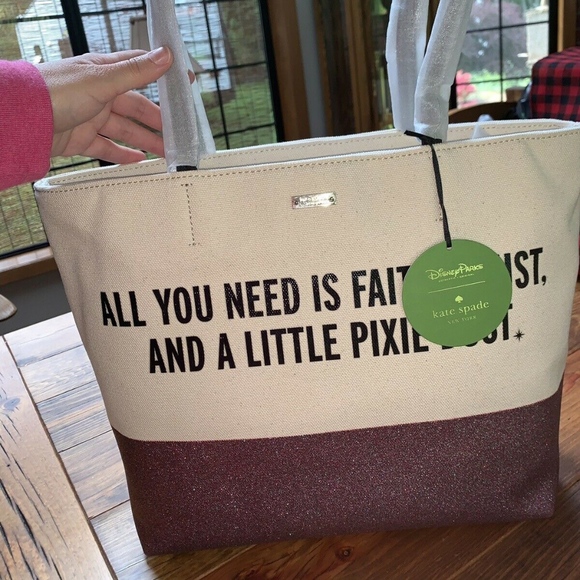 DISNEYLAND KATE SPADE TOTE BAG GLITTER pink - Picture 2 of 12